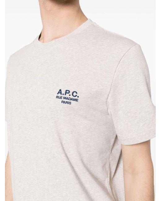 Camiseta Raymond con logo bordado A.P.C. de hombre de color White