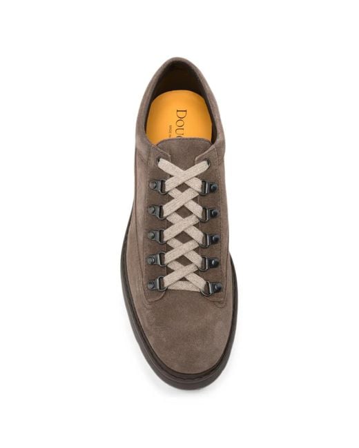 Doucal's Brown Lace-Up Suede Boots for men