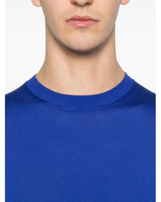 Tom Ford Blue Long-Sleeve Crew-Neck Sweater for men