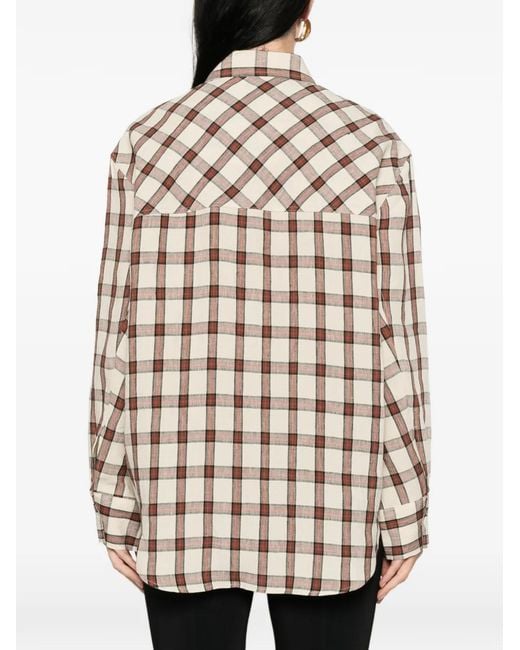 Rohe Oversized Geruite Blouse in het White