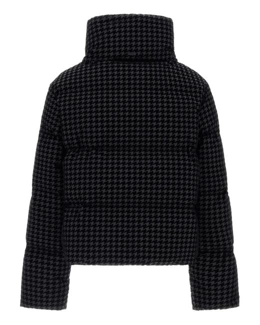 Herno Black Pied-De-Poule Pattern Padded Jacket