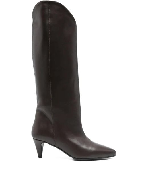 Bottines En Cuir De Veau À Bout Pointu 50 Mm GISÉL MOIRÉ en coloris Black