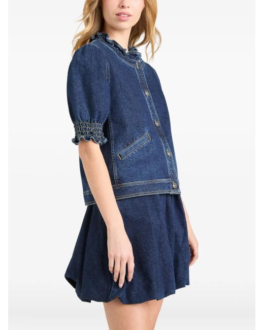 Chaqueta vaquera con volantes Cinq À Sept de color Blue