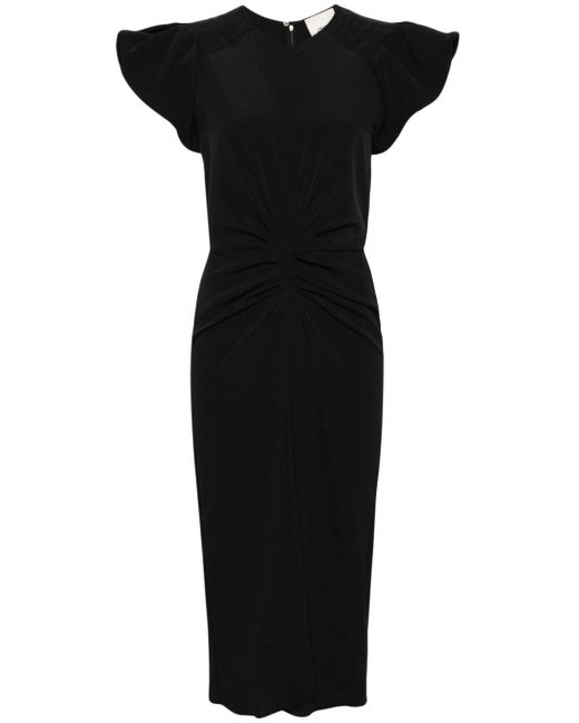 Isabel Marant Black Terena Crepe Midi Dress