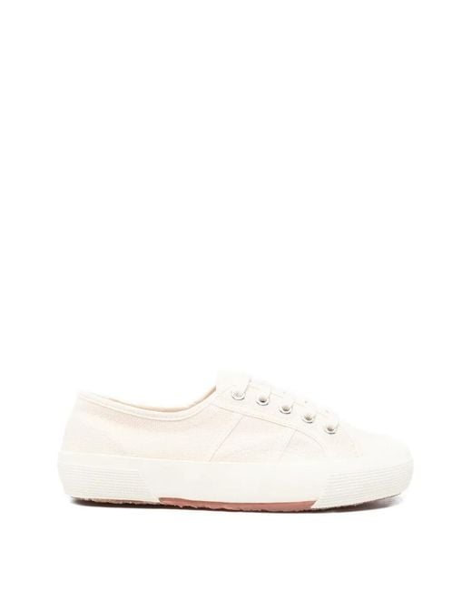 Superga White Round-Toe Sneakers