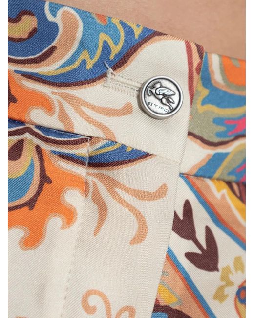 Etro White Hose mit Paisley-Print
