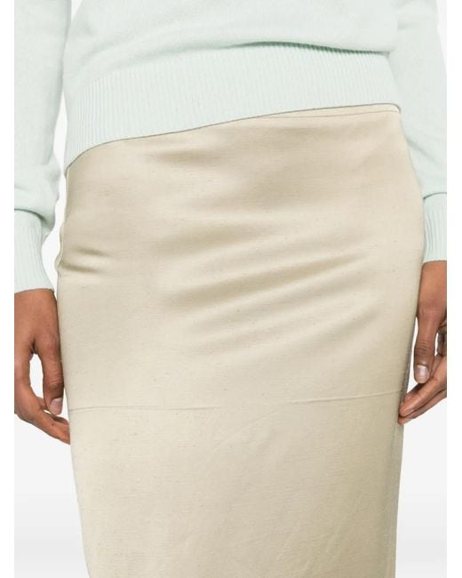 N°21 Natural Panelled Satin Skirt