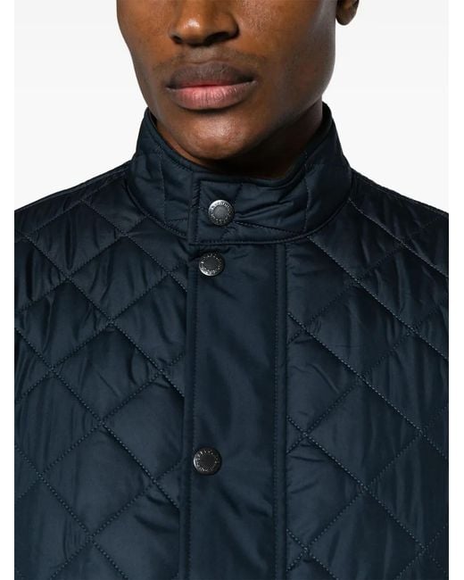Barbour Blue Button-Up Quilted Jacket for men