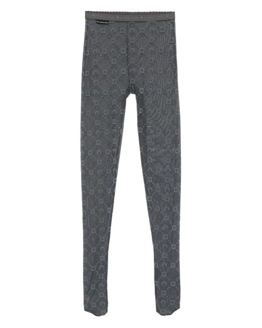 MARINE SERRE Gray Moonogram-Pattern Tights