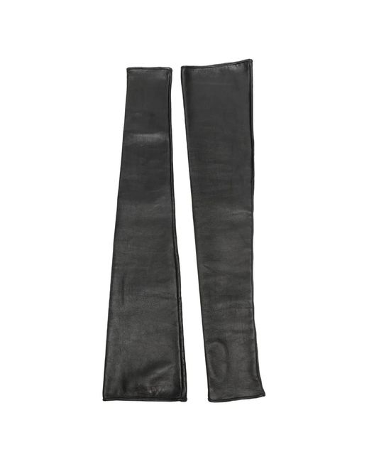 Manokhi Black Thumb-Slot Leather Gloves