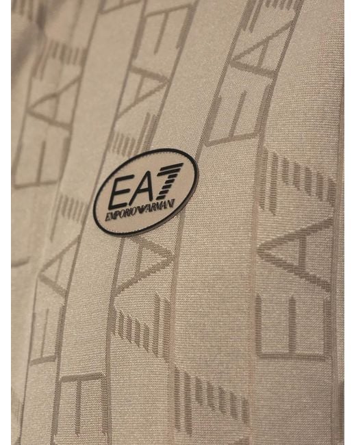EA7 Natural Monogram-Pattern Polo Shirt for men