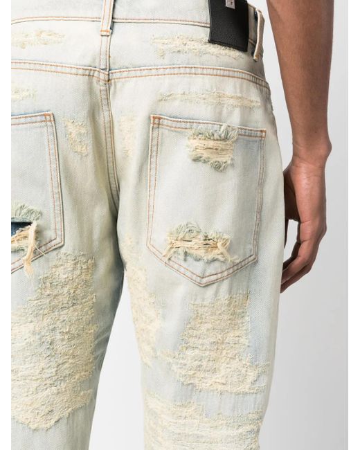 1017 ALYX 9SM Natural Ripped Mid-Rise Straight-Leg Jeans for men