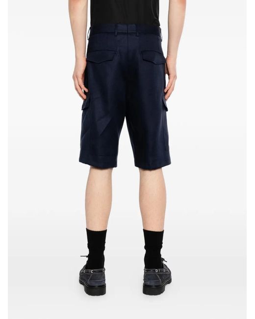 Tagliatore Blue Cargo Pleated Trousers for men