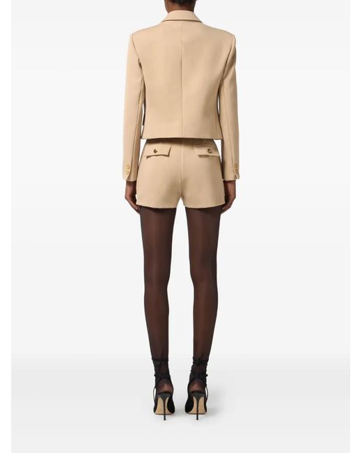 Elisabetta Franchi Natural Button Gabardine Shorts