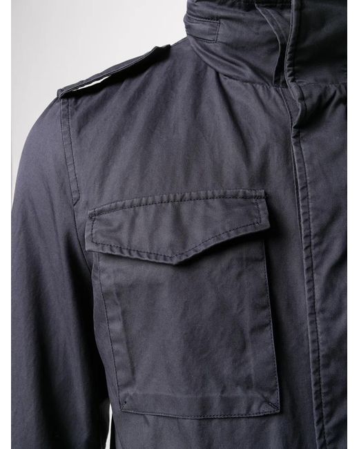 Herno Blue Cargo-Pocket Military Jacket for men