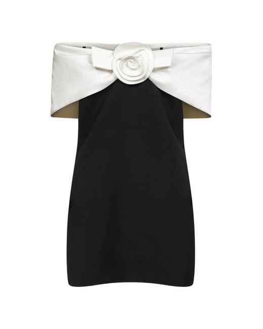 Self-Portrait Black Flower-Detail Mini Dress