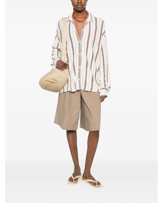 Bompard White Striped Button Shirt
