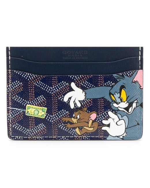Goyard Blue Tom And Jerry Print Card Holder