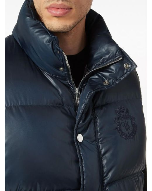 Billionaire Blue Logo-Embroidered Padded Gilet for men