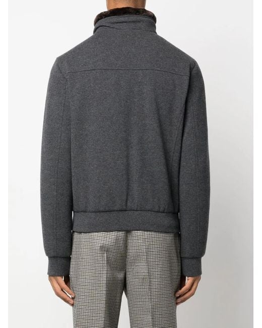 Moorer Gray Quilted Wool-Cashmere Jacket for men