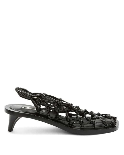 Jil Sander Black Woven Pumps