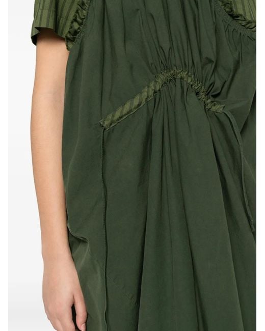 Henrik Vibskov Green Bon Chalant Striped Ruffled Dress