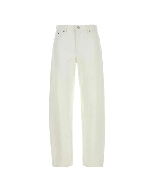 Levi's White Loose-Fit Buckle-Detail Jeans