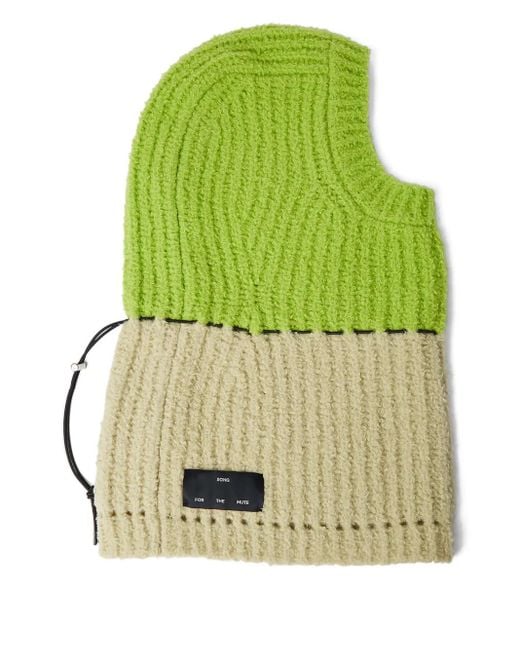 Song For The Mute Green Logo-Patch Balaclava for men