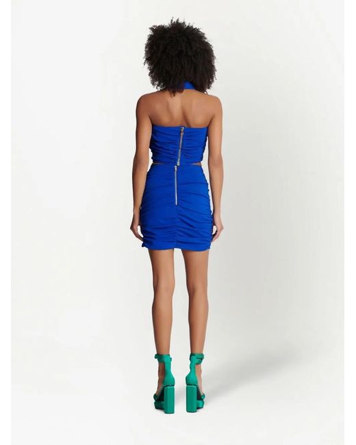 Balmain Draped Jersey Skirt in het Blue