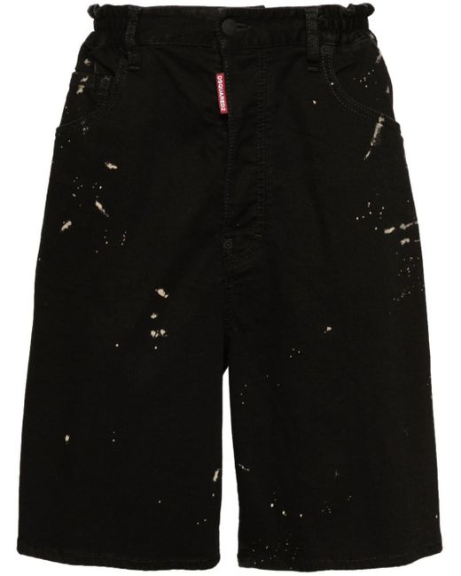 DSquared² Black Icon Denim Shorts for men