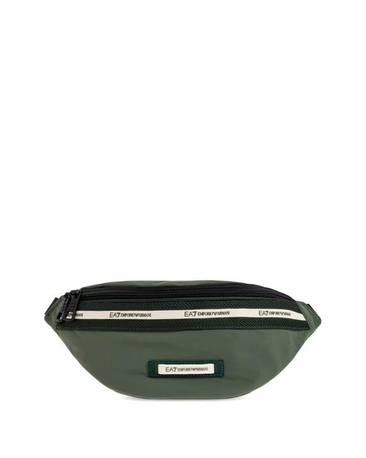 EA7 Green Gürteltasche Mit Logo-Patch