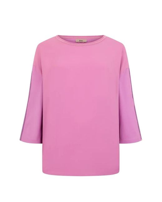 Herno Pink Three-Quarter Sleeve Top