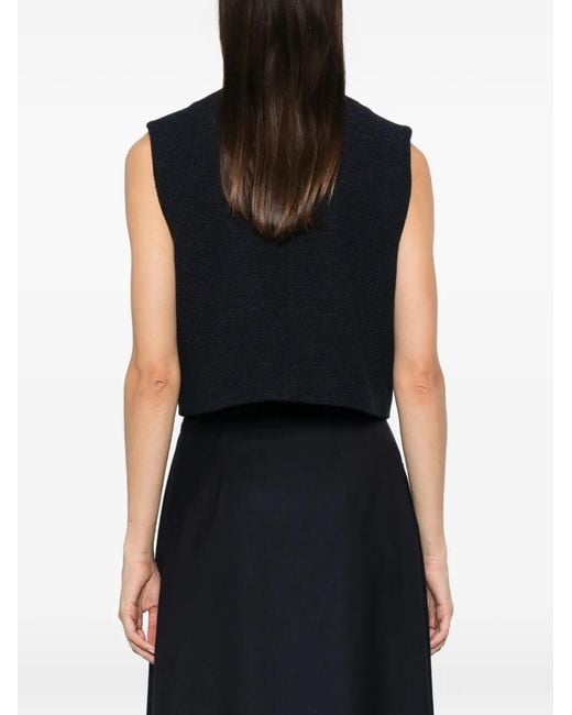 Maje Black Buttoned Sleeveless Vest