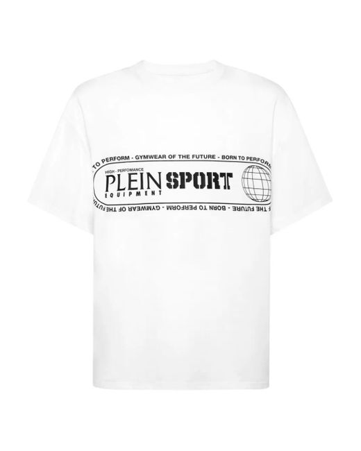 Philipp Plein White Logo-Print Round-Neck T-Shirt for men