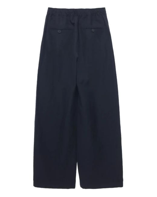 Studio Nicholson Blue Drawstring Linen-Blend Trousers for men