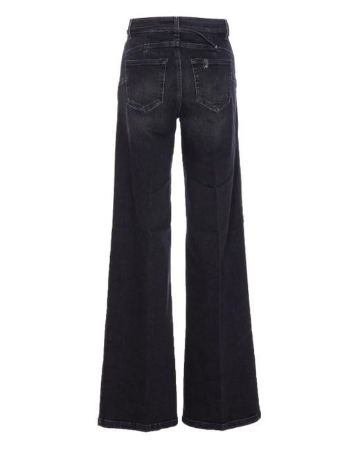 Liu Jo Blue High-Waisted Wide-Leg Jeans With Belt Detail