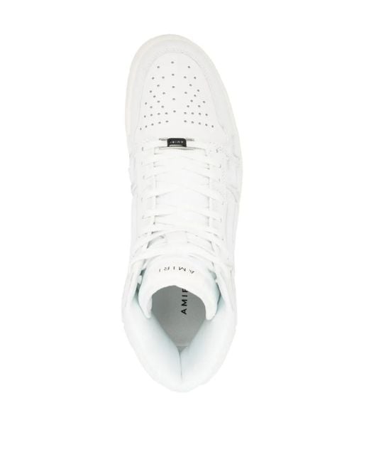 Amiri White Skel Panelled Leather High-top Trainers for men