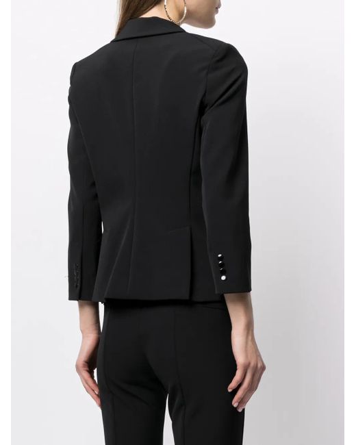 Veronica Beard Black Scuba Schoolboy Dickey Single-Breasted Blazer