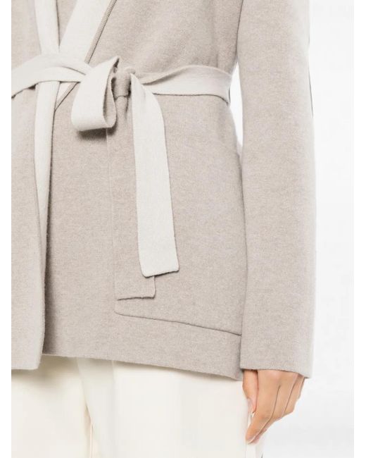 N.Peal Cashmere White Milano Belted Cardigan
