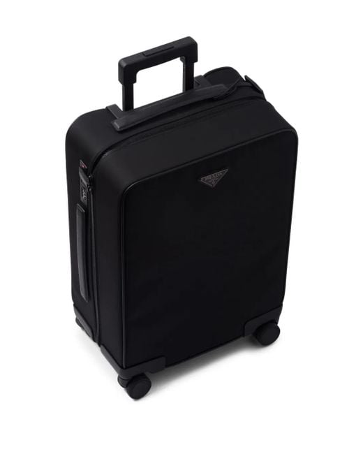Prada Black Re-Nylon And Saffiano Leather Trolley