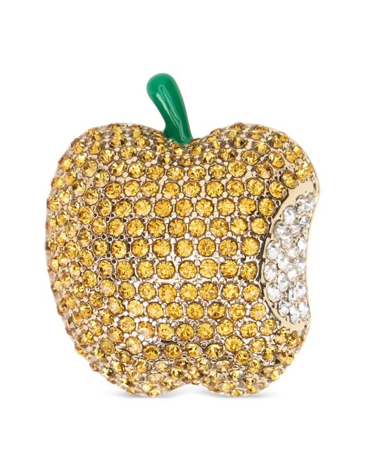 Weekend by Maxmara Metallic Metal Brooch With Rhinestones