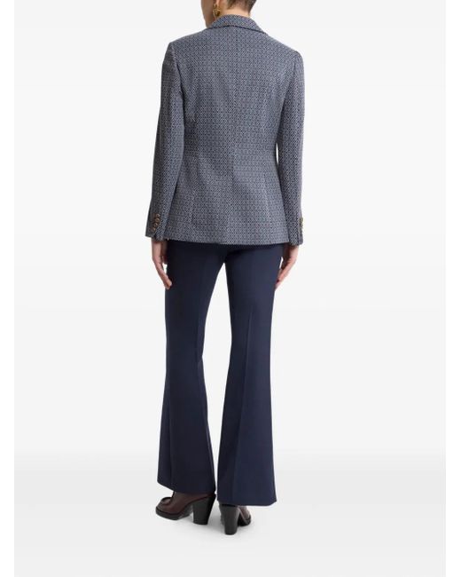 Etro Blue Single Button Closure Blazer
