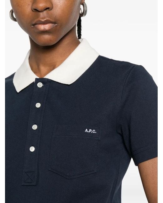A.P.C. Blue Pocket Collared Polo Shirt