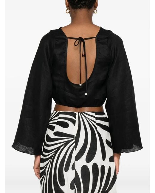 Cala De La Cruz Black Marina Crop Top