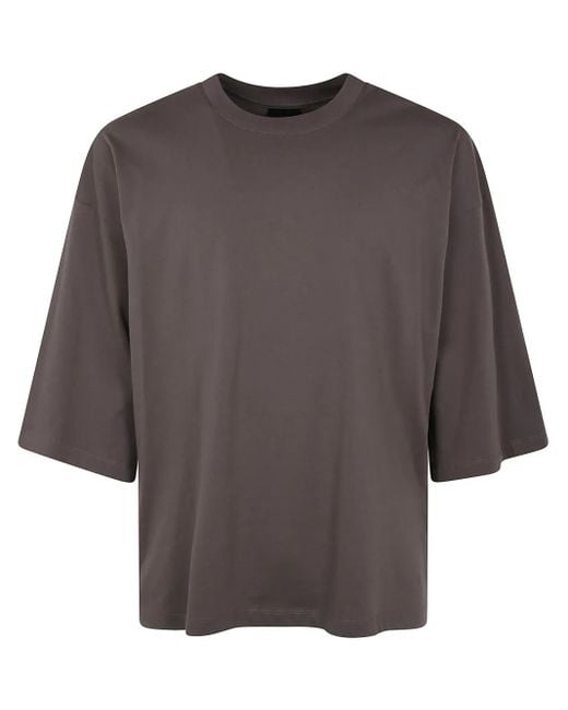 Thom Krom Gray Crew-Neck Cotton T-Shirt for men