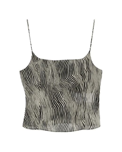 St. Agni Gray Zebra-Pattern Top
