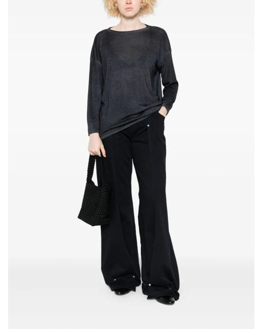 Avant Toi Black Three-Quarter Sleeve Sweater