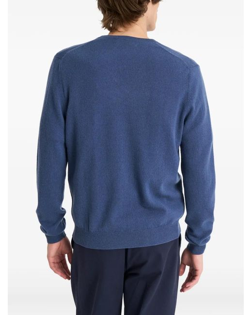 Pringle of Scotland Blue V-Neck Cashmere Sweater for men