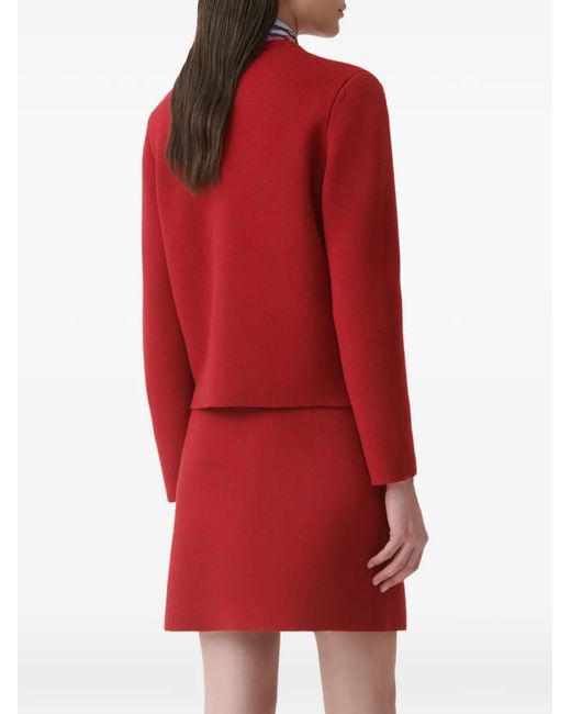 Fabiana Filippi Red Braided-Trim Button-Up Jacket