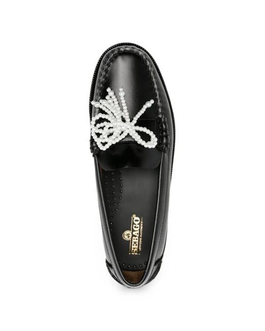 Sebago Black Bow-Embellished Loafers